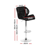 Artiss Set of 2 Kitchen Bar Stools - Black and Chrome